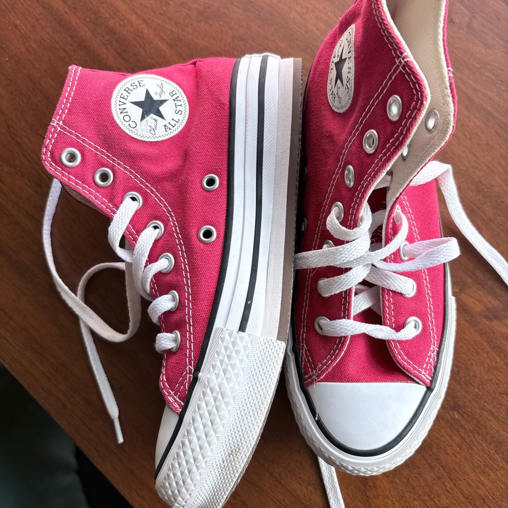 Converse Kids' Red Chuck Taylor All Star High Top Platform Sneakers